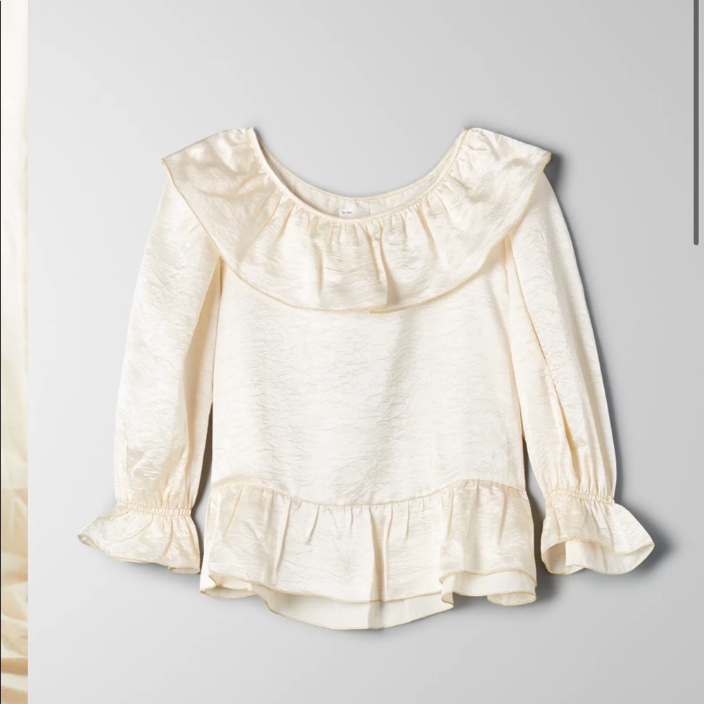 Aritzia Le Fou Cha Cha blouse in blush